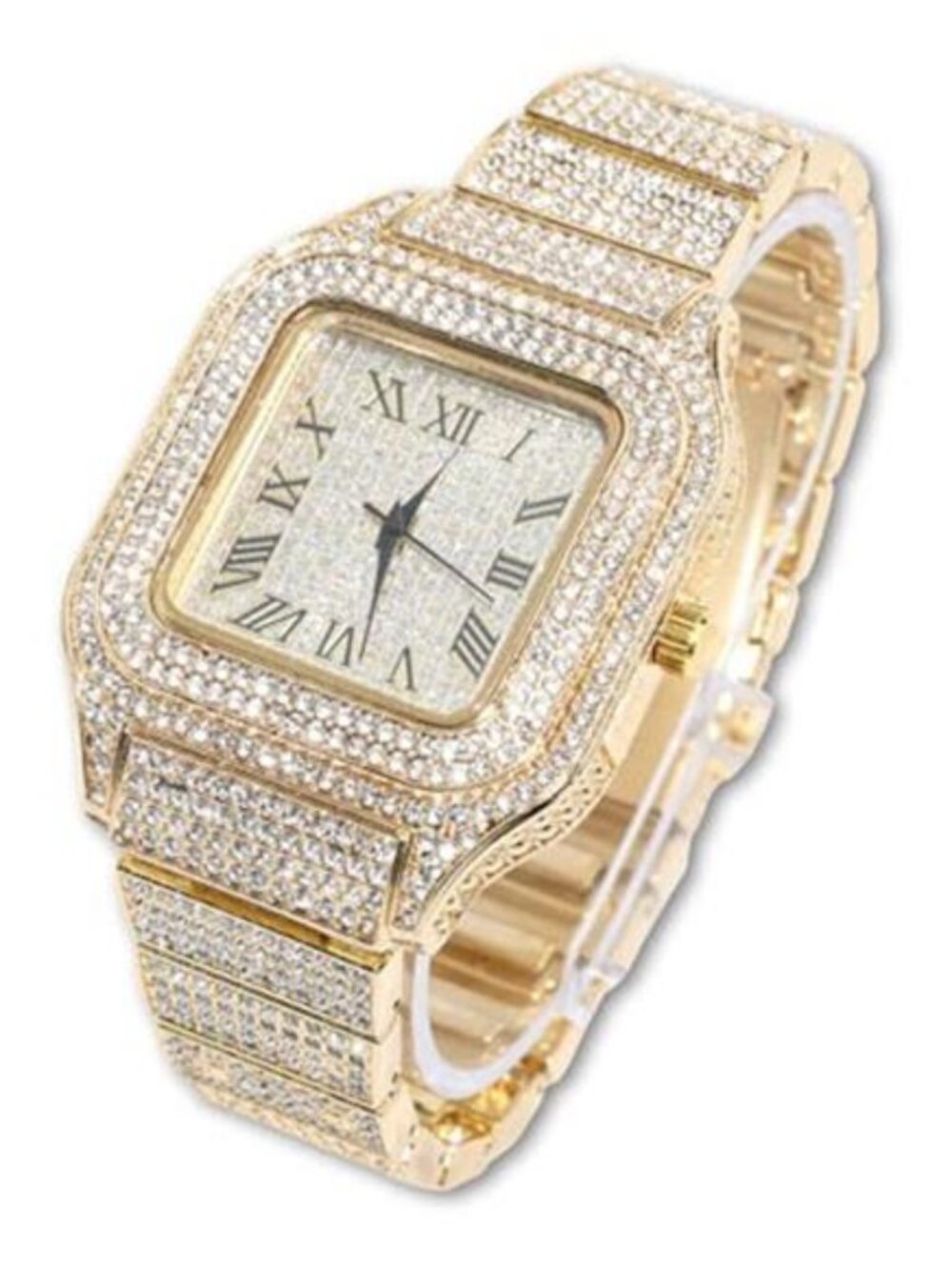 Diamonds Gold Watch Iced Out, Men's 18k Real Gold/Platinum White Gold